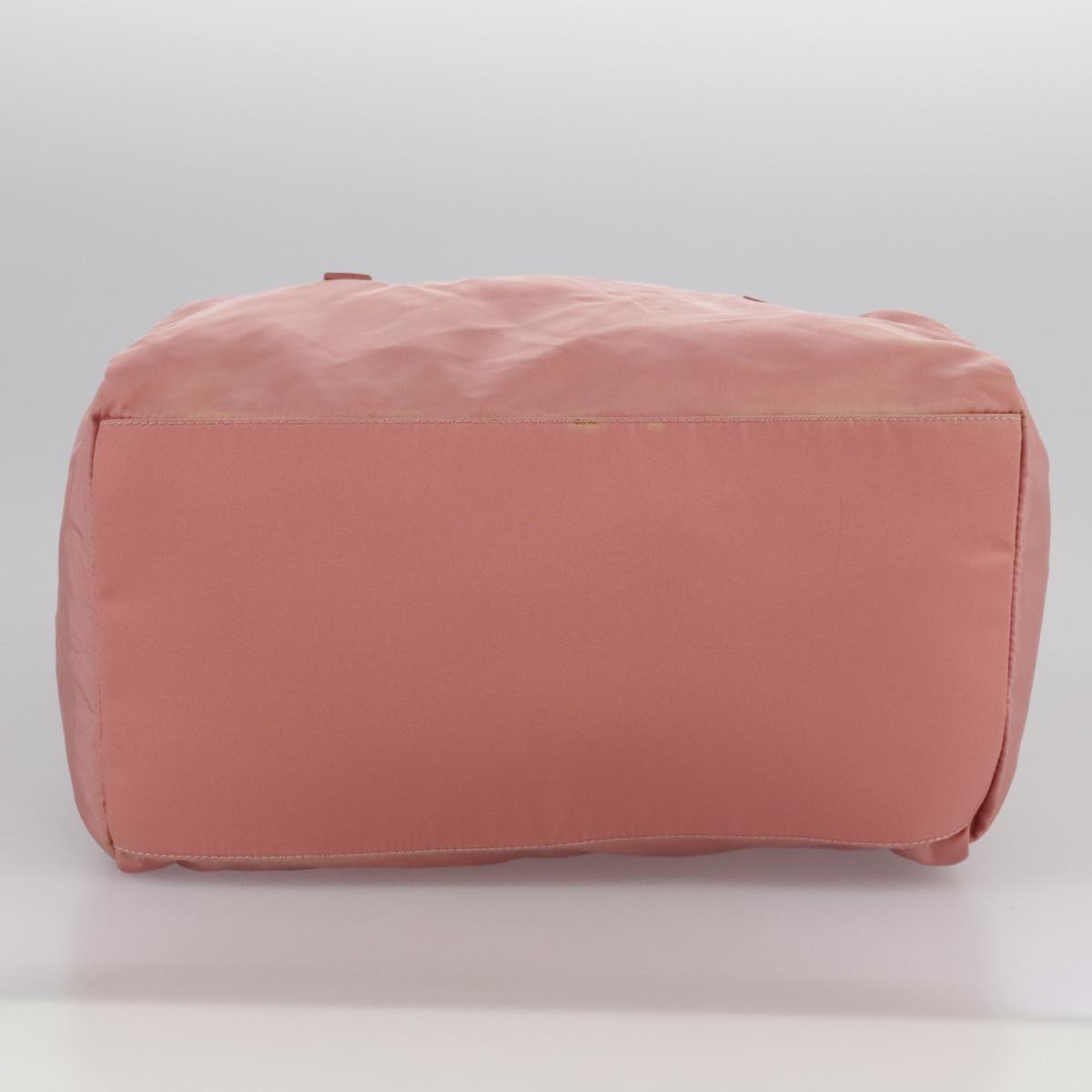 PRADA Boston Bag Nylon Pink Silver Auth 107368