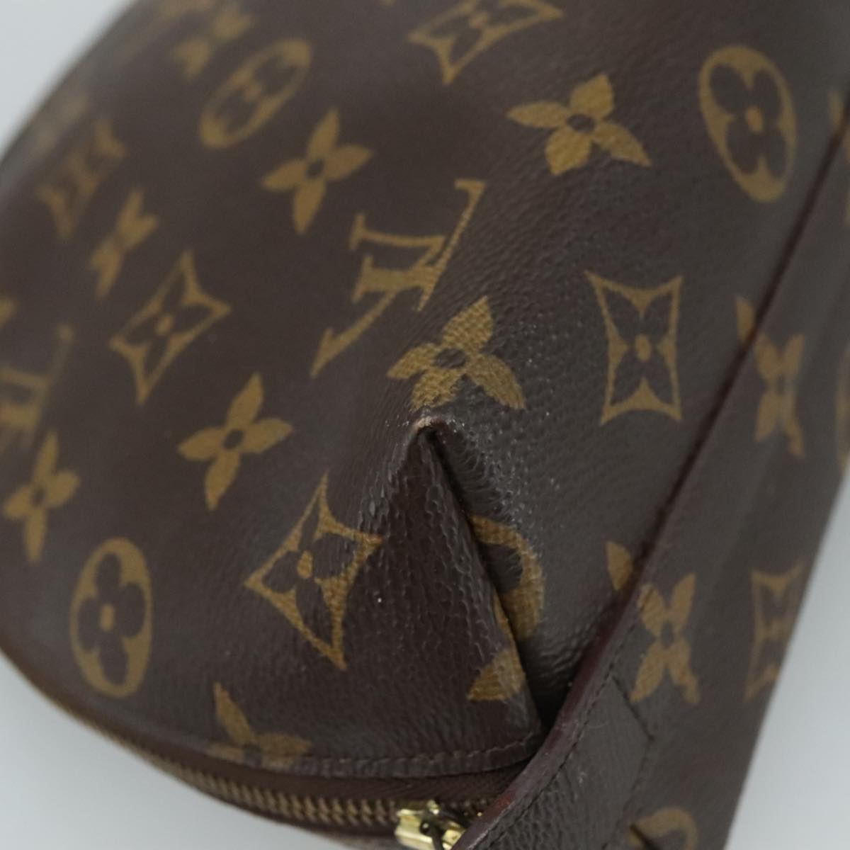 LOUIS VUITTON Monogram Trousse Demi Ronde Cosmetic Pouch M47520 LV Auth 107392