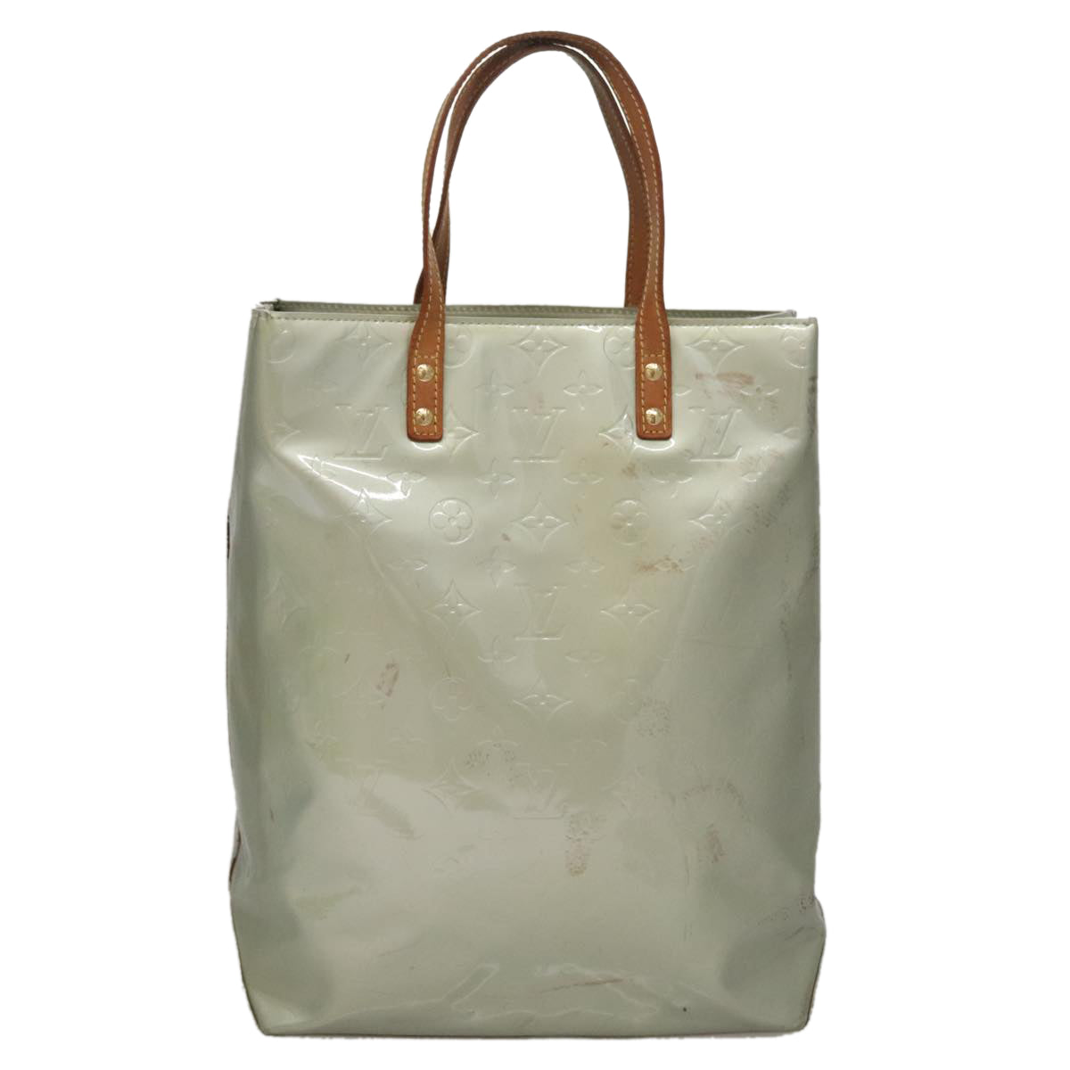 LOUIS VUITTON Monogram Vernis Reade MM Hand Bag Gris M91142 LV Auth 107397