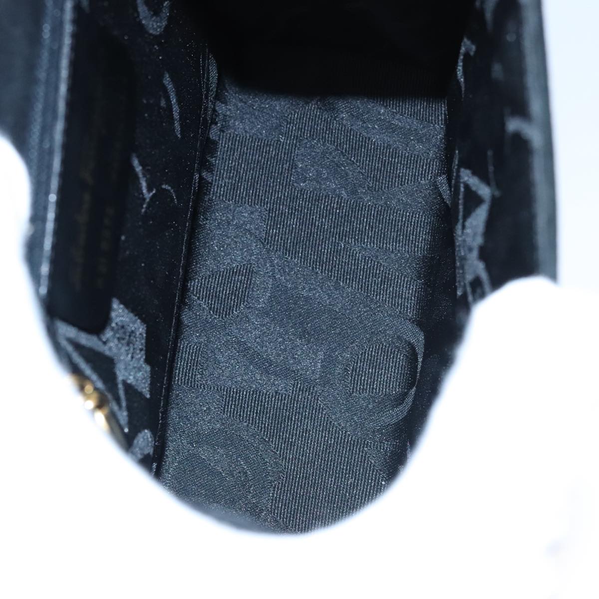 Salvatore Ferragamo Hand Bag Suede 2way Black Gold Auth 107495