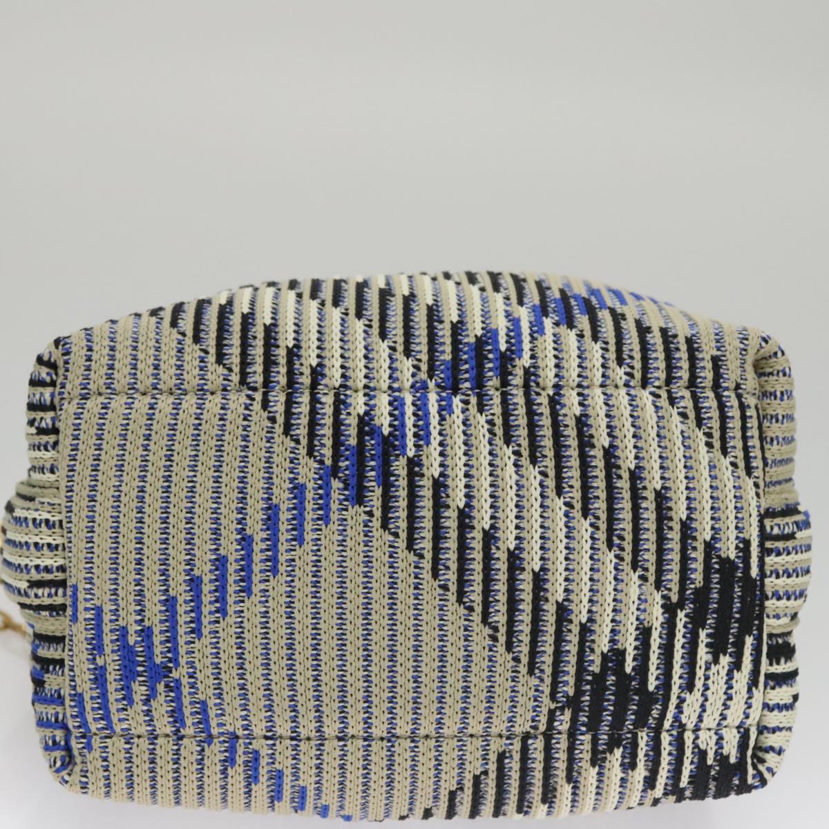 BURBERRY Mini Peg Duffle Bag Chain Hand Bag Gray Auth 107507SV