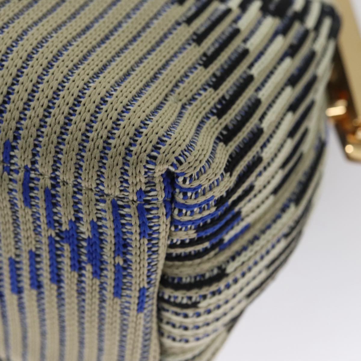 BURBERRY Mini Peg Duffle Bag Chain Hand Bag Gray Auth 107507SV