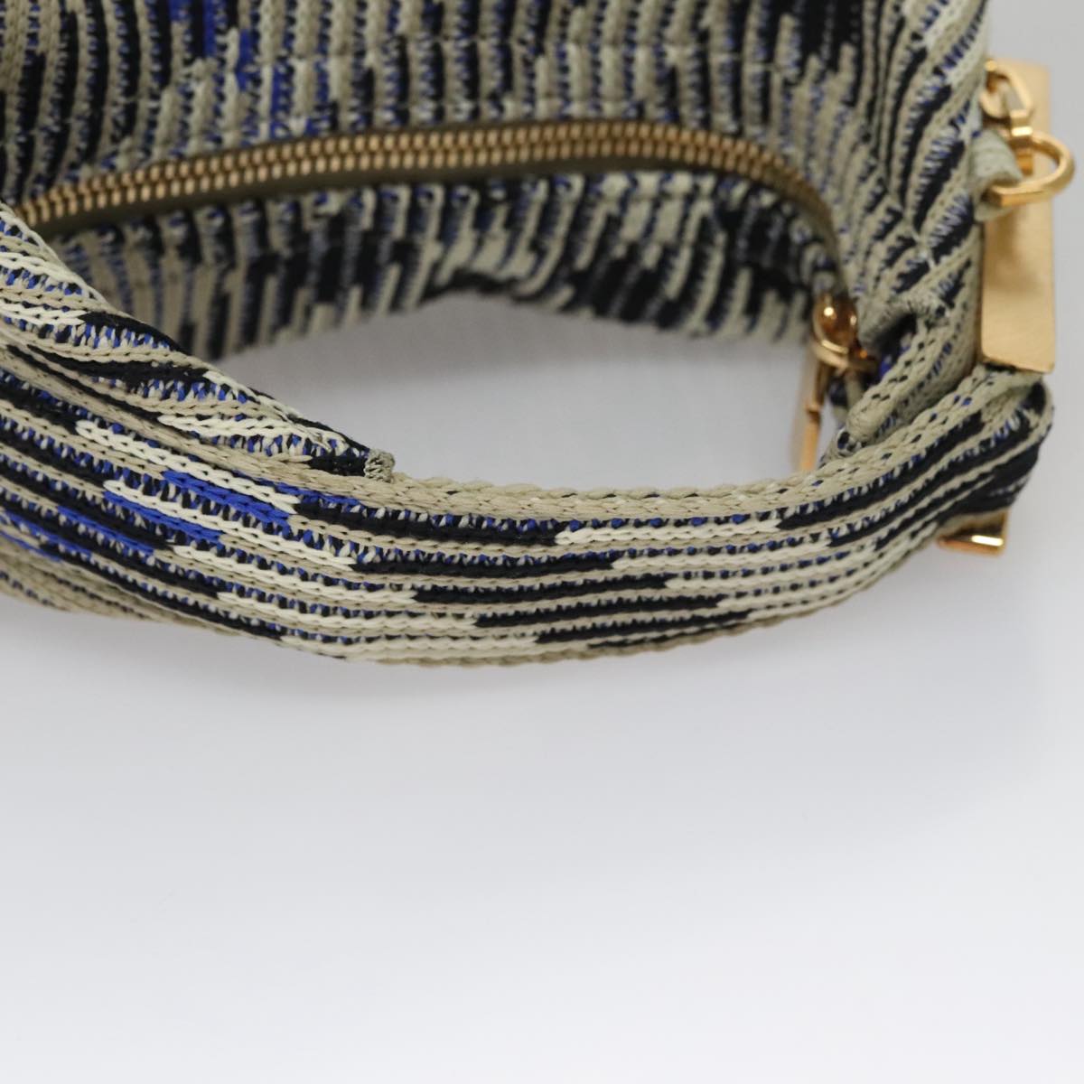 BURBERRY Mini Peg Duffle Bag Chain Hand Bag Gray Auth 107507SV