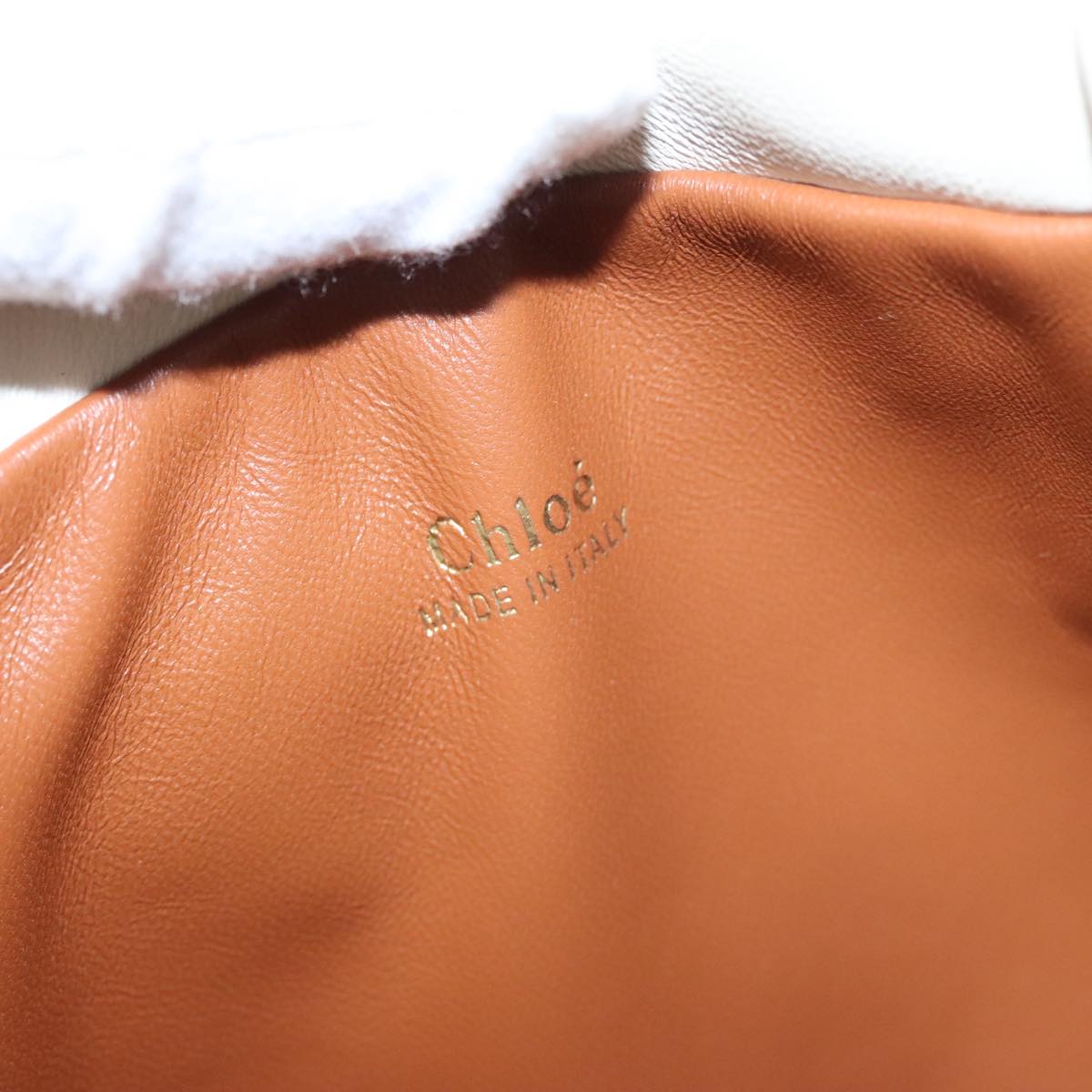 Chloe Arlin Hand Bag Leather 2way White Black Auth 107511V