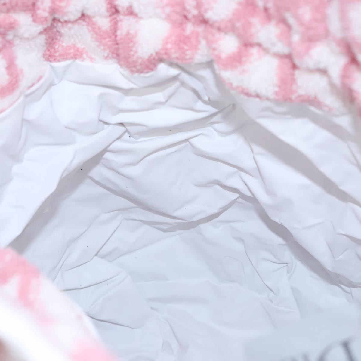 Christian Dior Pile Trotter Bag Pink White Auth 107513