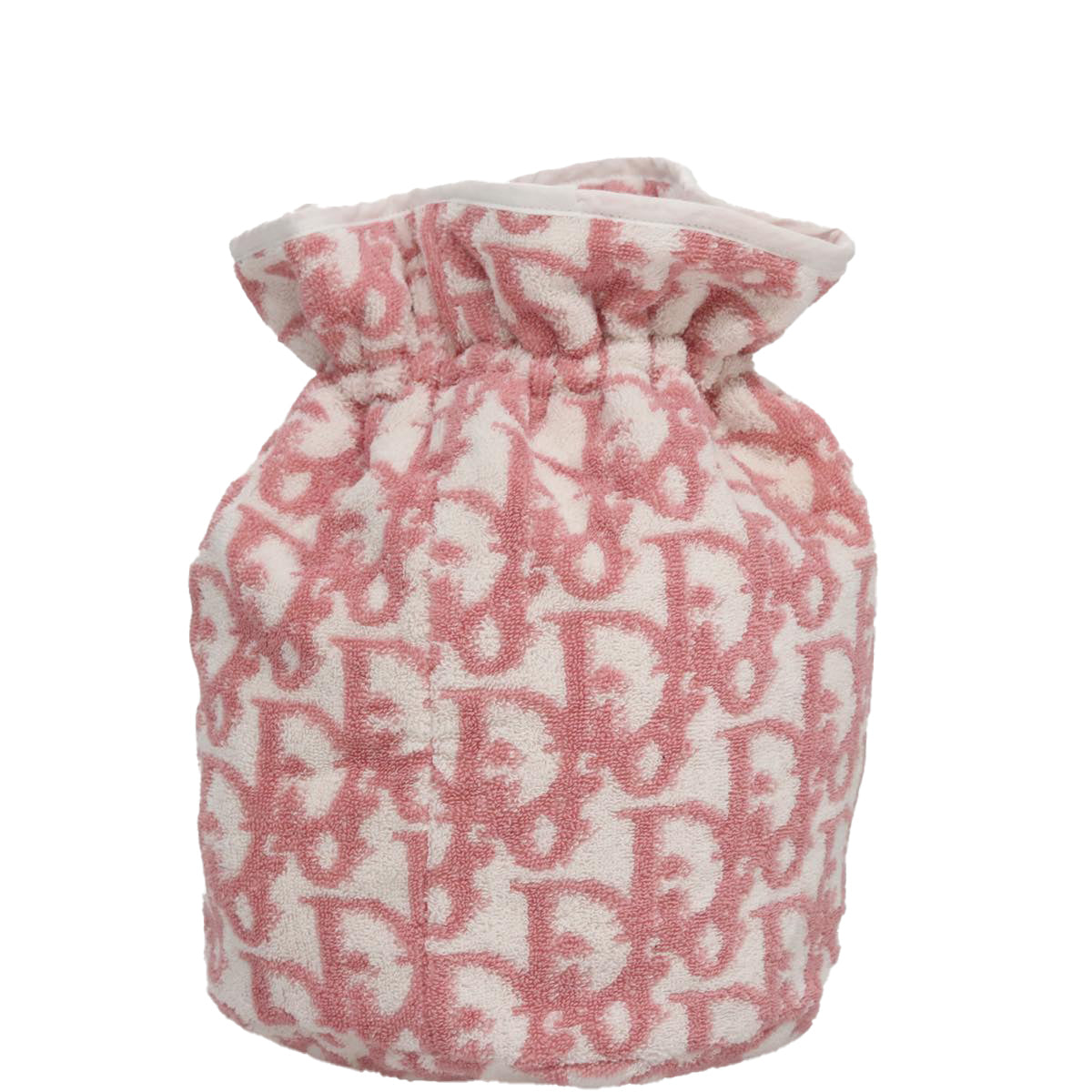 Christian Dior Pile Trotter Bag Pink White Auth 107513