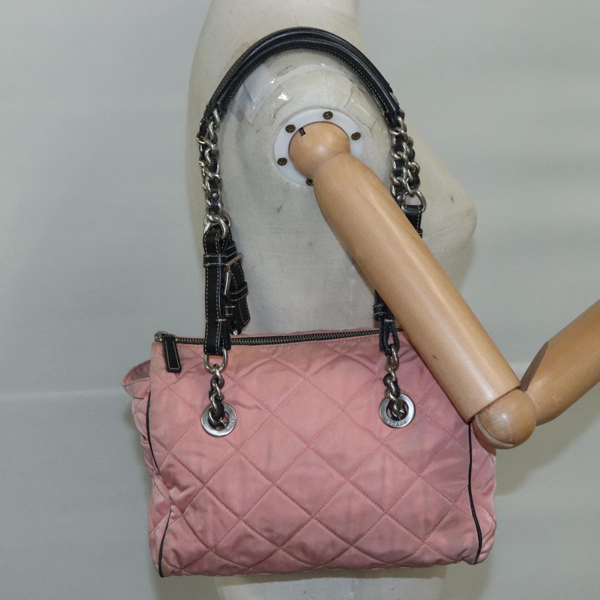 PRADA Shoulder Bag Nylon Pink Auth 107515