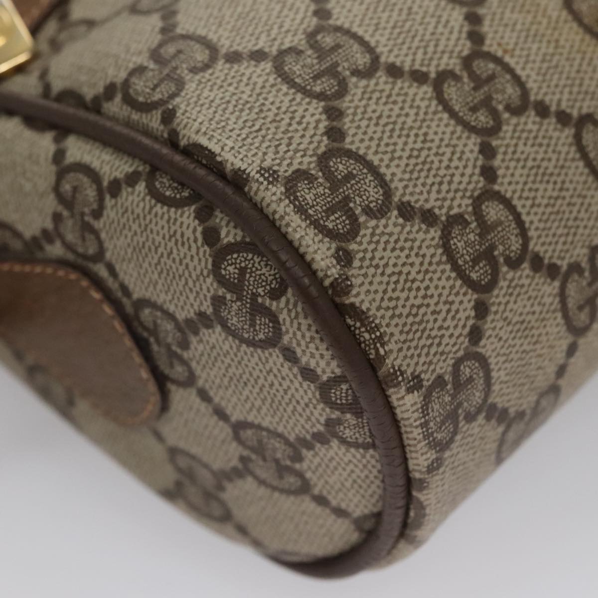 GUCCI GG Supreme Web Sherry Line Shoulder Bag PVC Beige Green Red Auth 107529