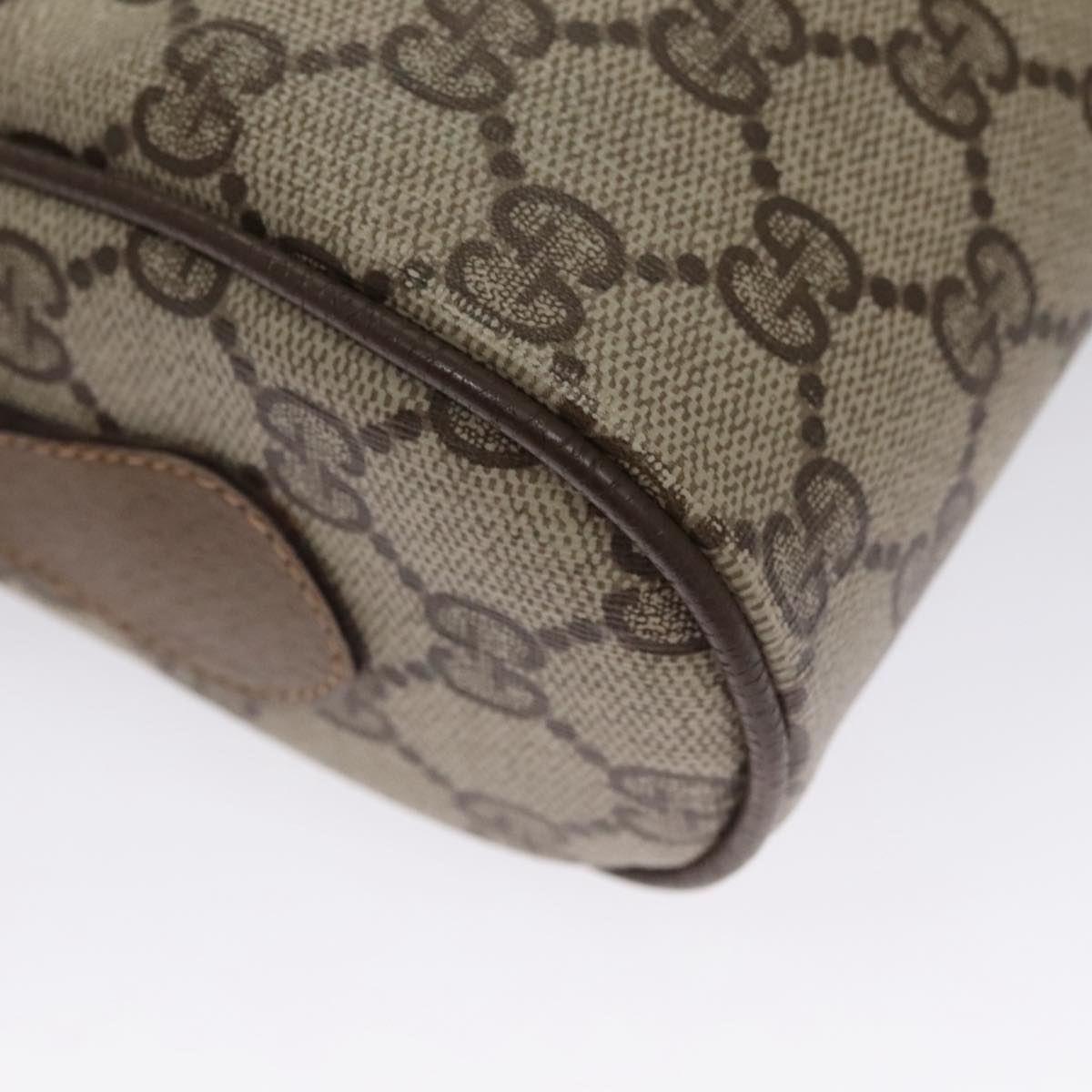 GUCCI GG Supreme Web Sherry Line Shoulder Bag PVC Beige Green Red Auth 107529