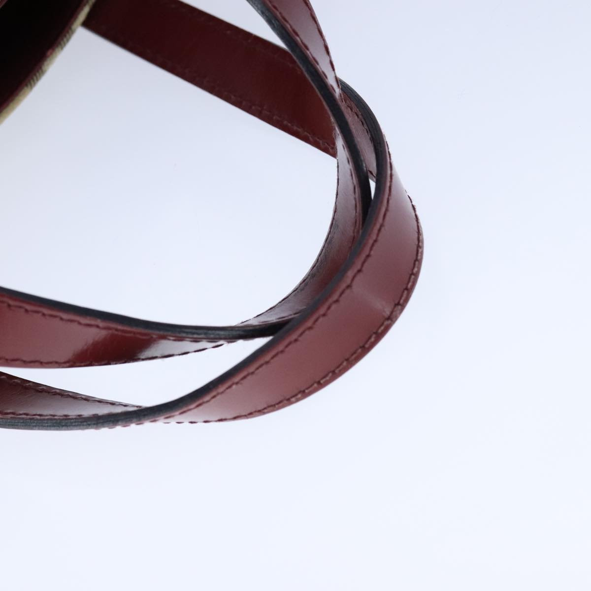 BURBERRY Nova Check Hand Bag PVC Leather Beige Auth 107545