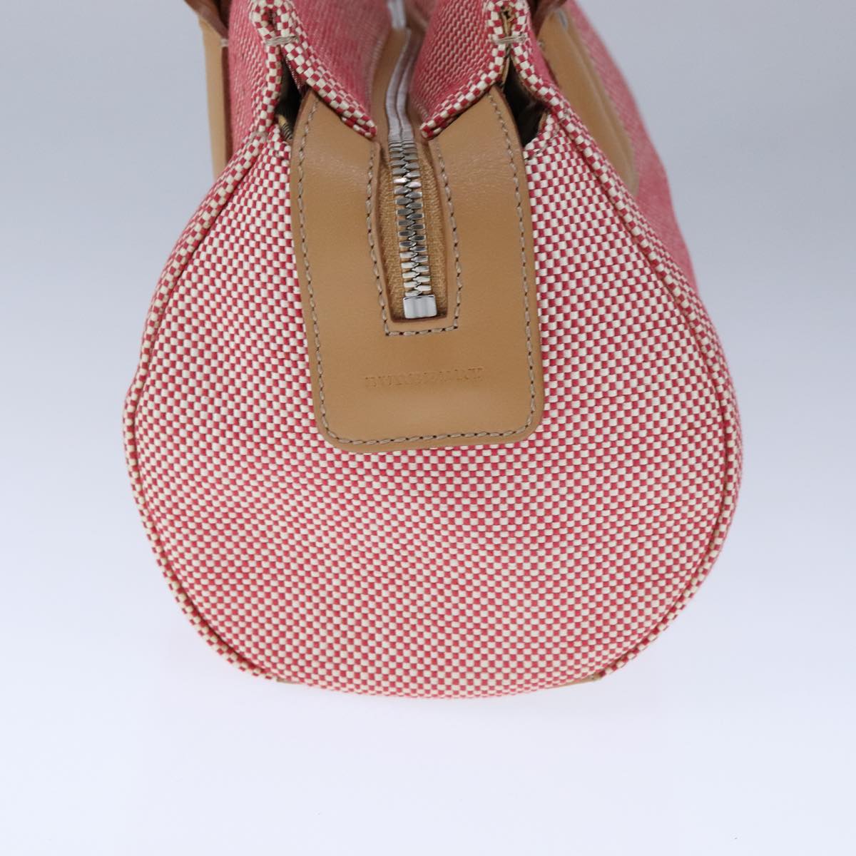 BURBERRY Hand Bag Canvas Red Auth 107571