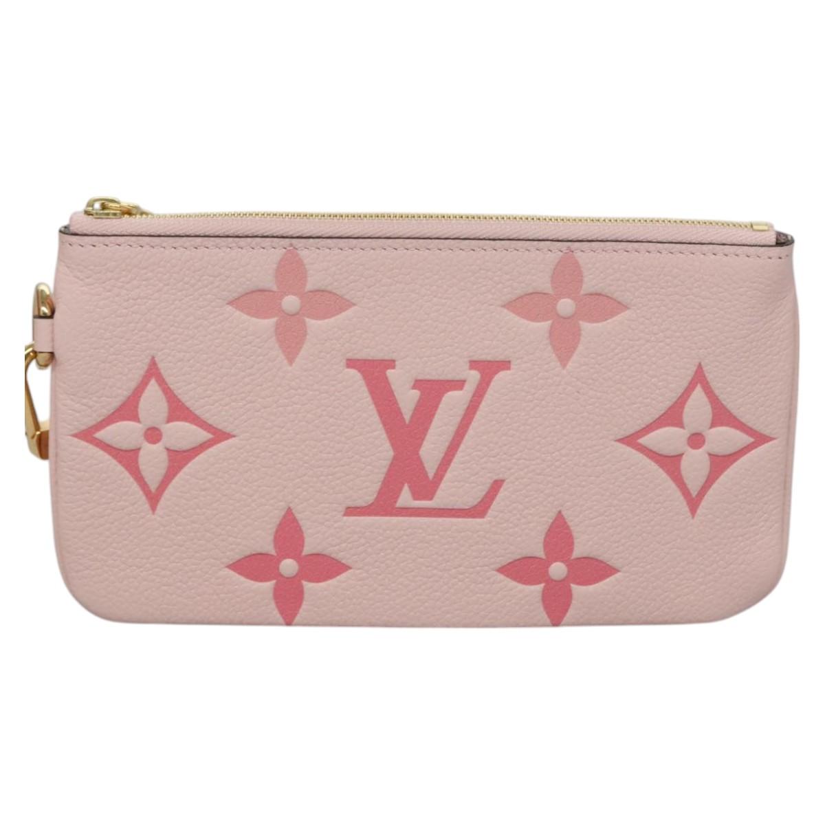 LOUIS VUITTON Monogram Empreinte Pochette Trio Pouch Pink M80407 LV Auth 107585A