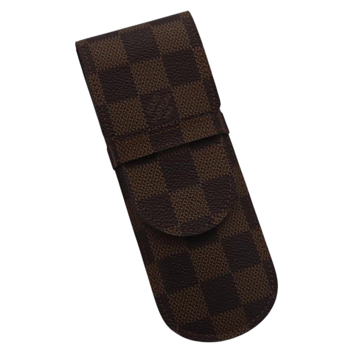 LOUIS VUITTON Damier Ebene Etui Stilo Pen Case SPO LV Auth 107587