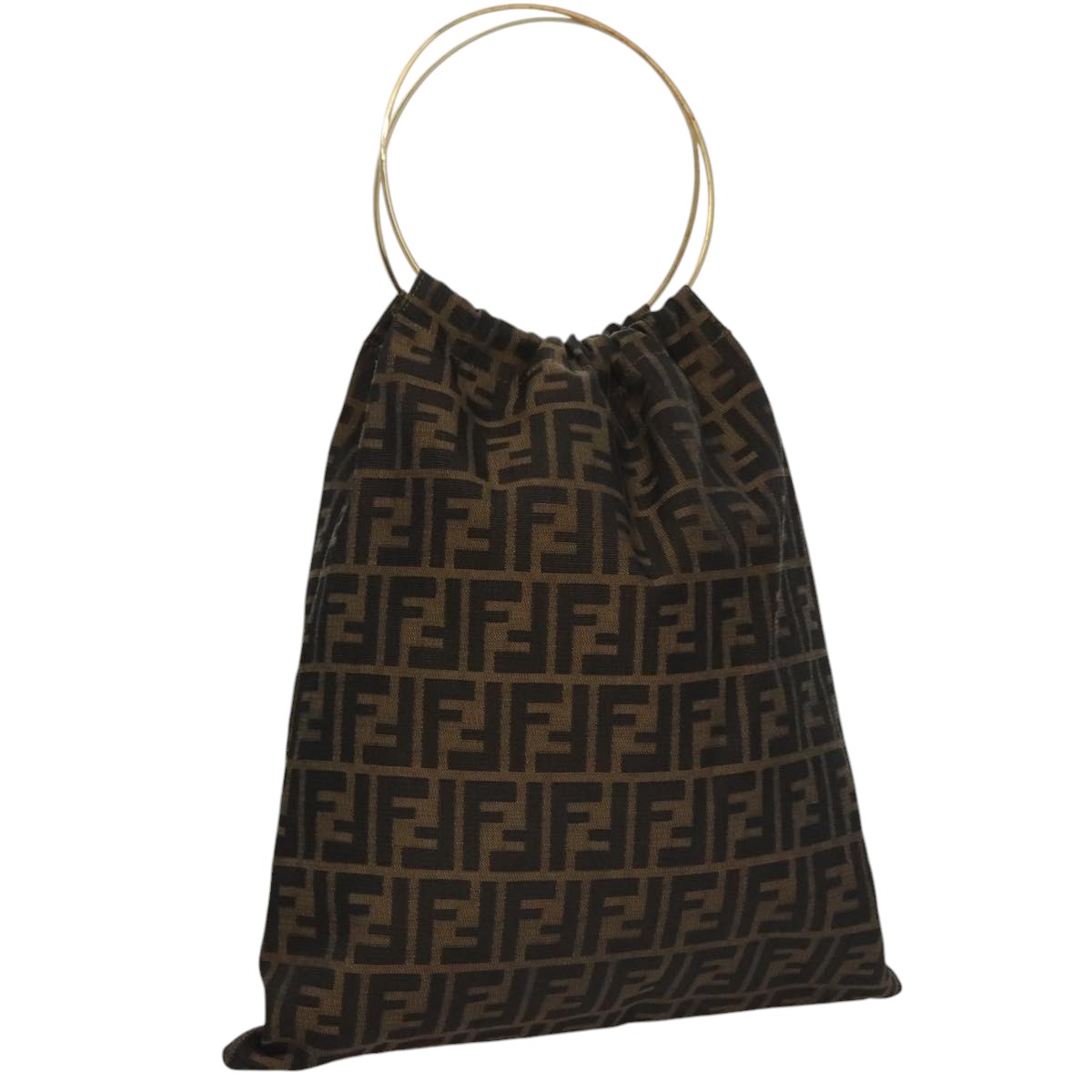 FENDI Zucca Canvas Hand Bag Brown Auth 107608V