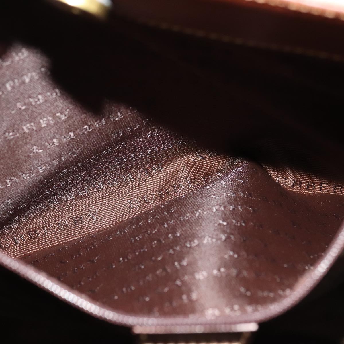 BURBERRY Nova Check Tote Bag PVC Leather Beige Auth 107618