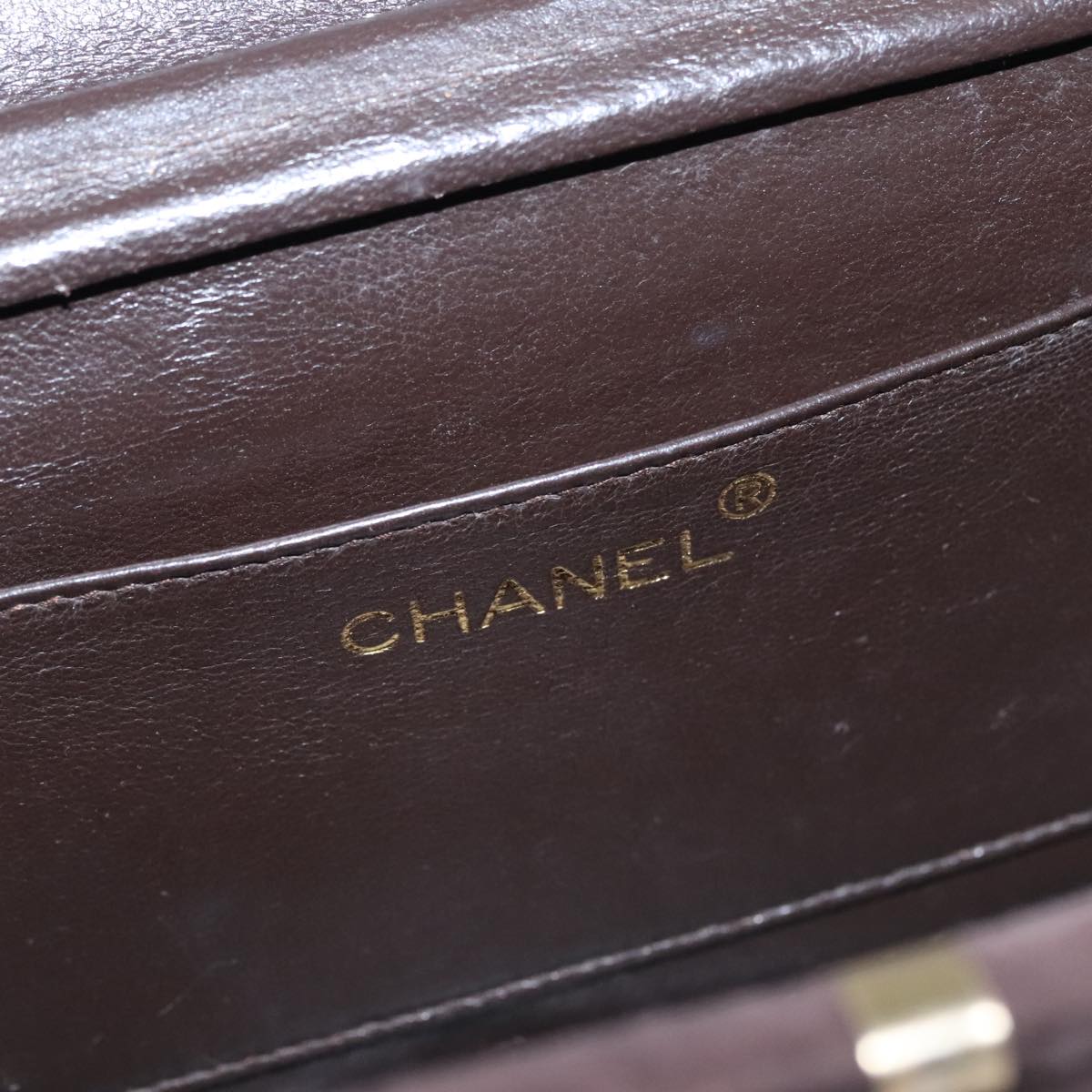 CHANEL Matelasse Hand Bag Suede Brown CC Auth 107629A