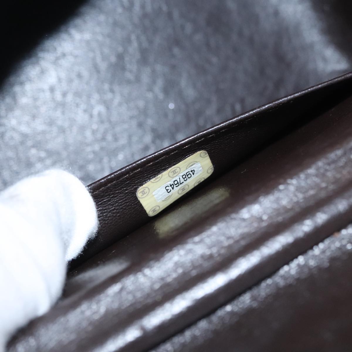 CHANEL Matelasse Hand Bag Suede Brown CC Auth 107629