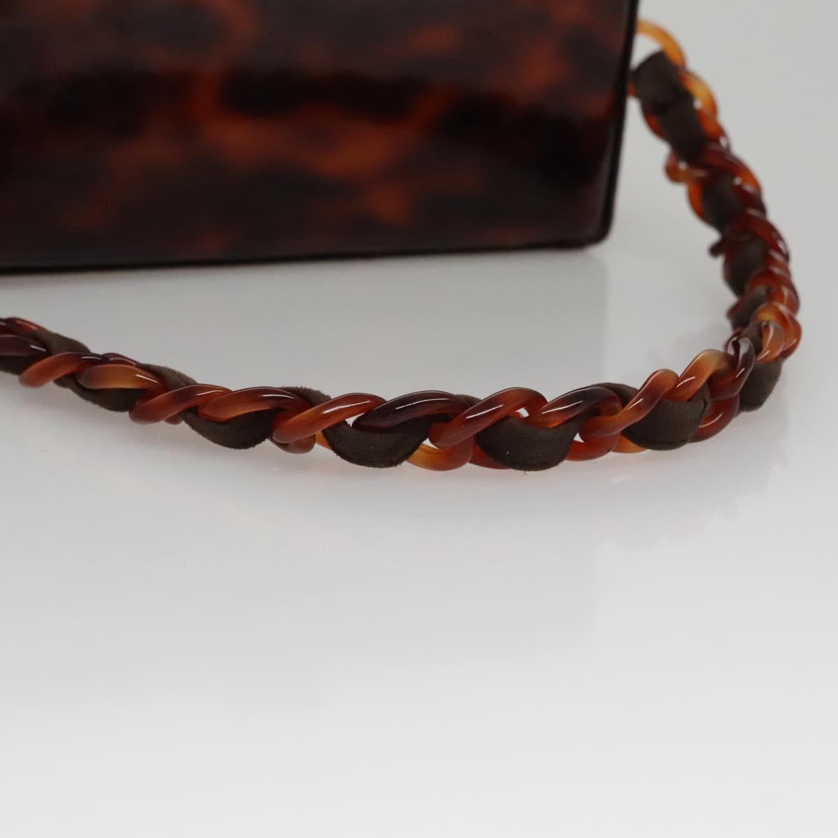 CHANEL Matelasse Hand Bag Suede Brown CC Auth 107629