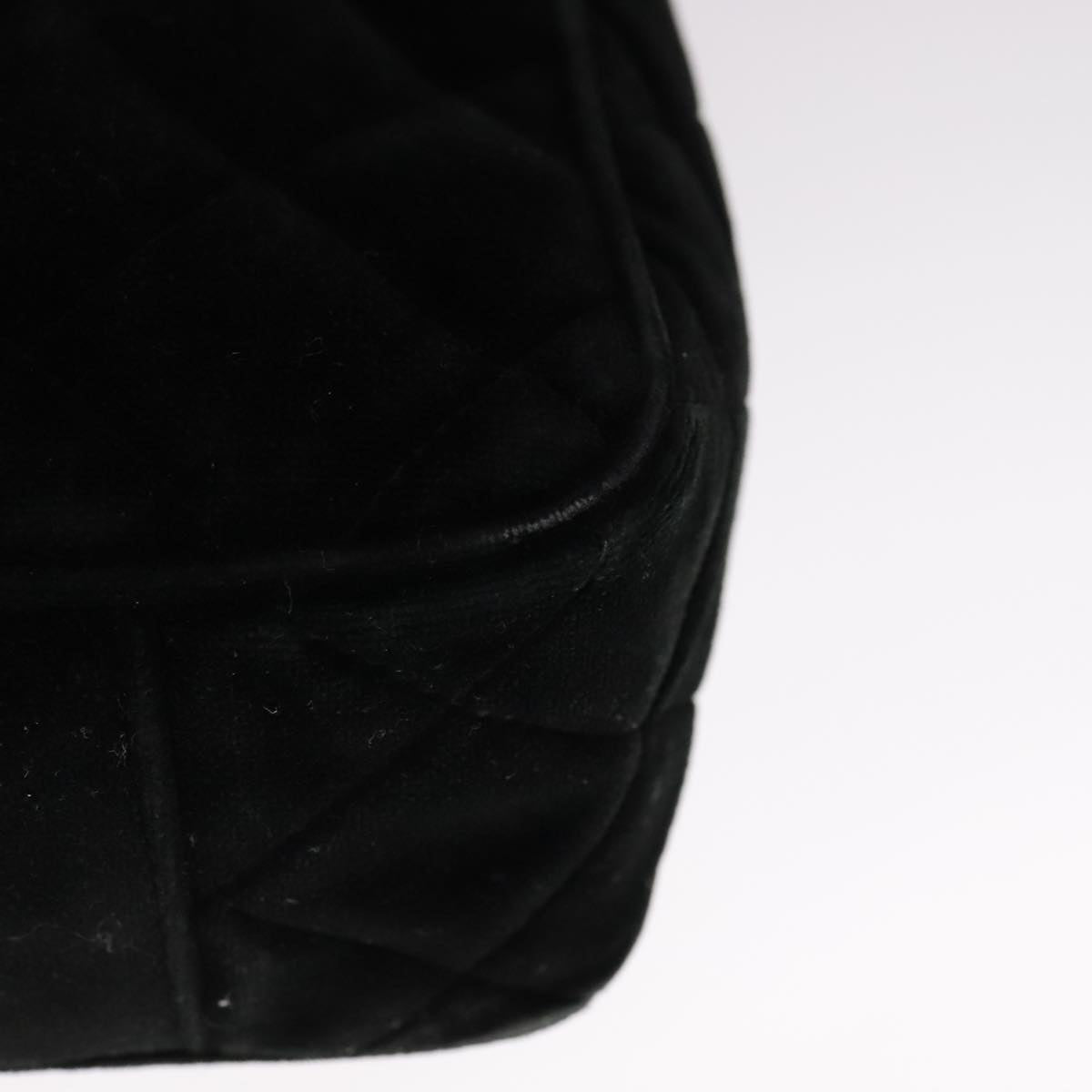 CHANEL Matelasse Hand Bag Suede Black CC Auth 107630