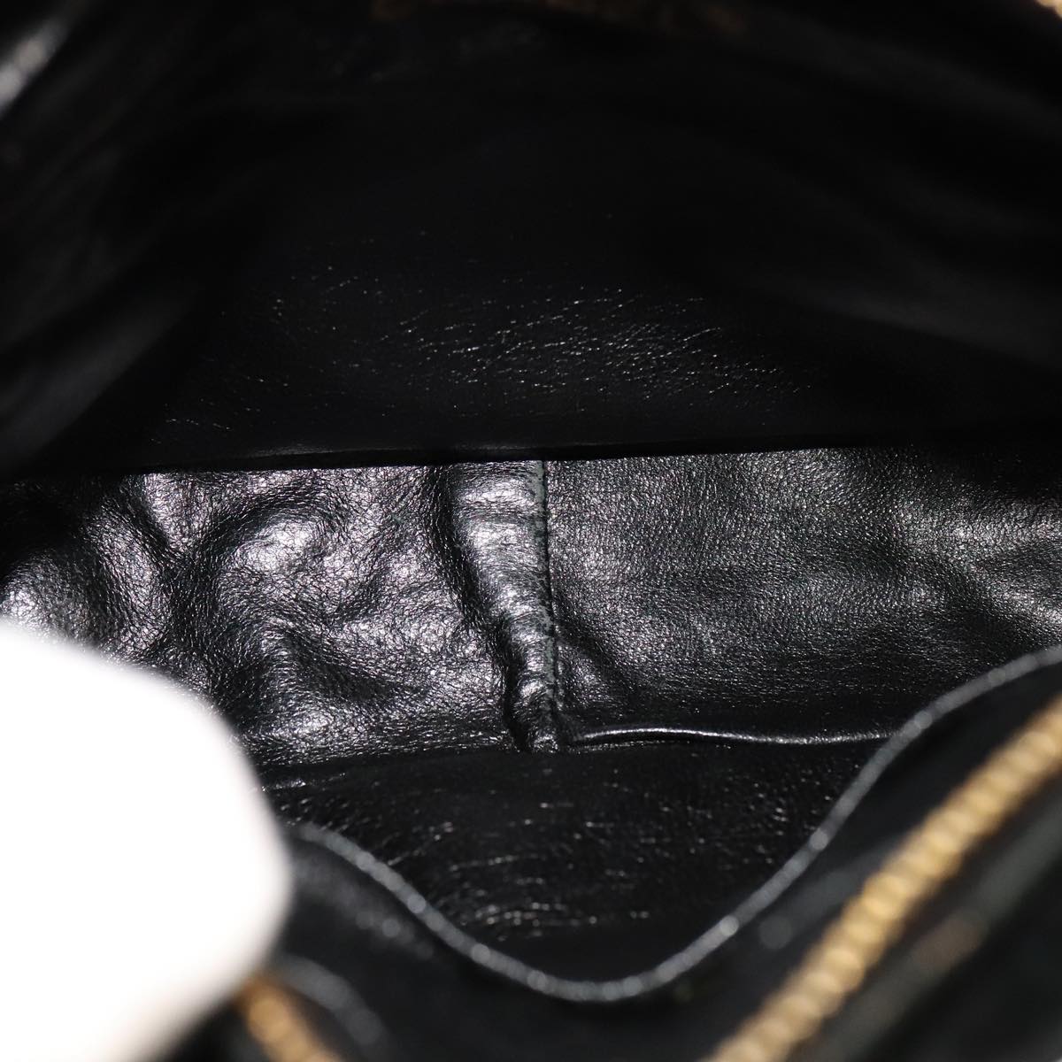 CHANEL Matelasse Hand Bag Suede Black CC Auth 107630