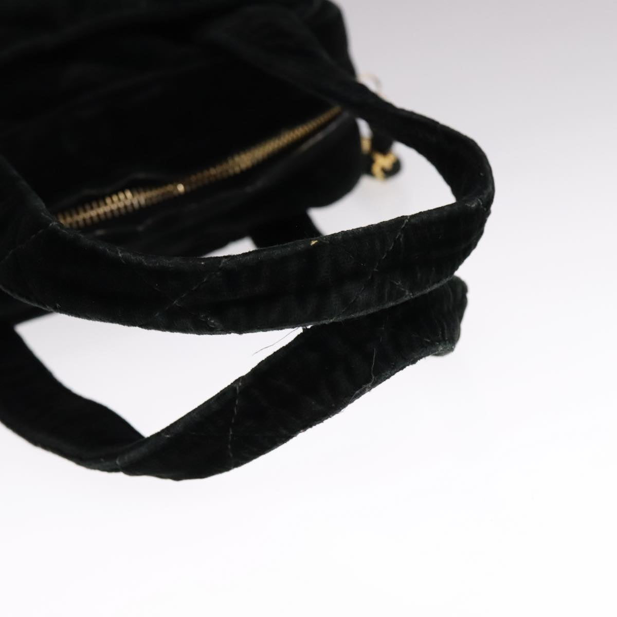 CHANEL Matelasse Hand Bag Suede Black CC Auth 107630