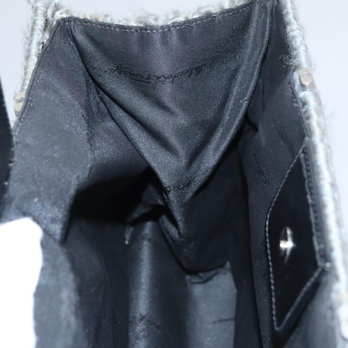 Salvatore Ferragamo Hand Bag Wool Gray Auth 107695