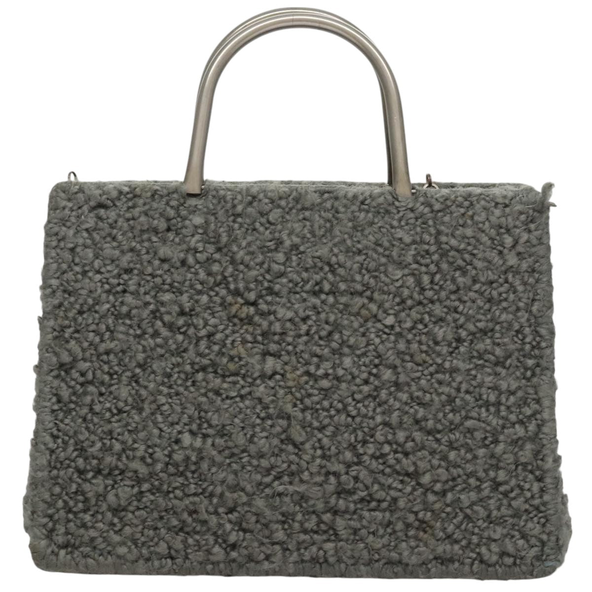Salvatore Ferragamo Hand Bag Wool Gray Auth 107695