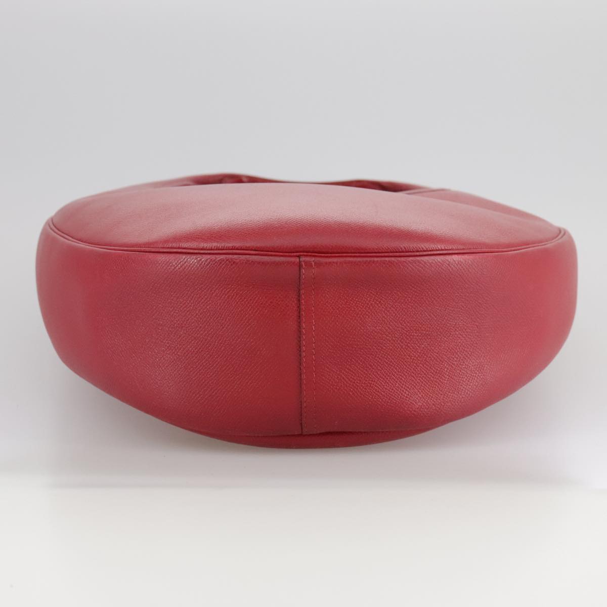 HERMES Foley Cognac Shoulder Bag Leather Red Auth 107703