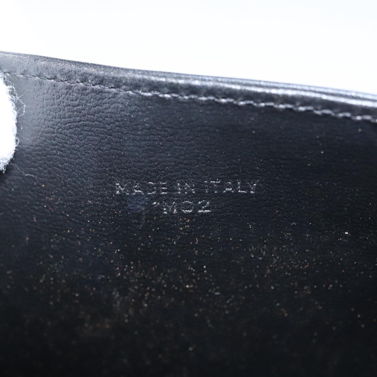 CELINE Chain Shoulder Bag Leather Black Gold Auth 107711V