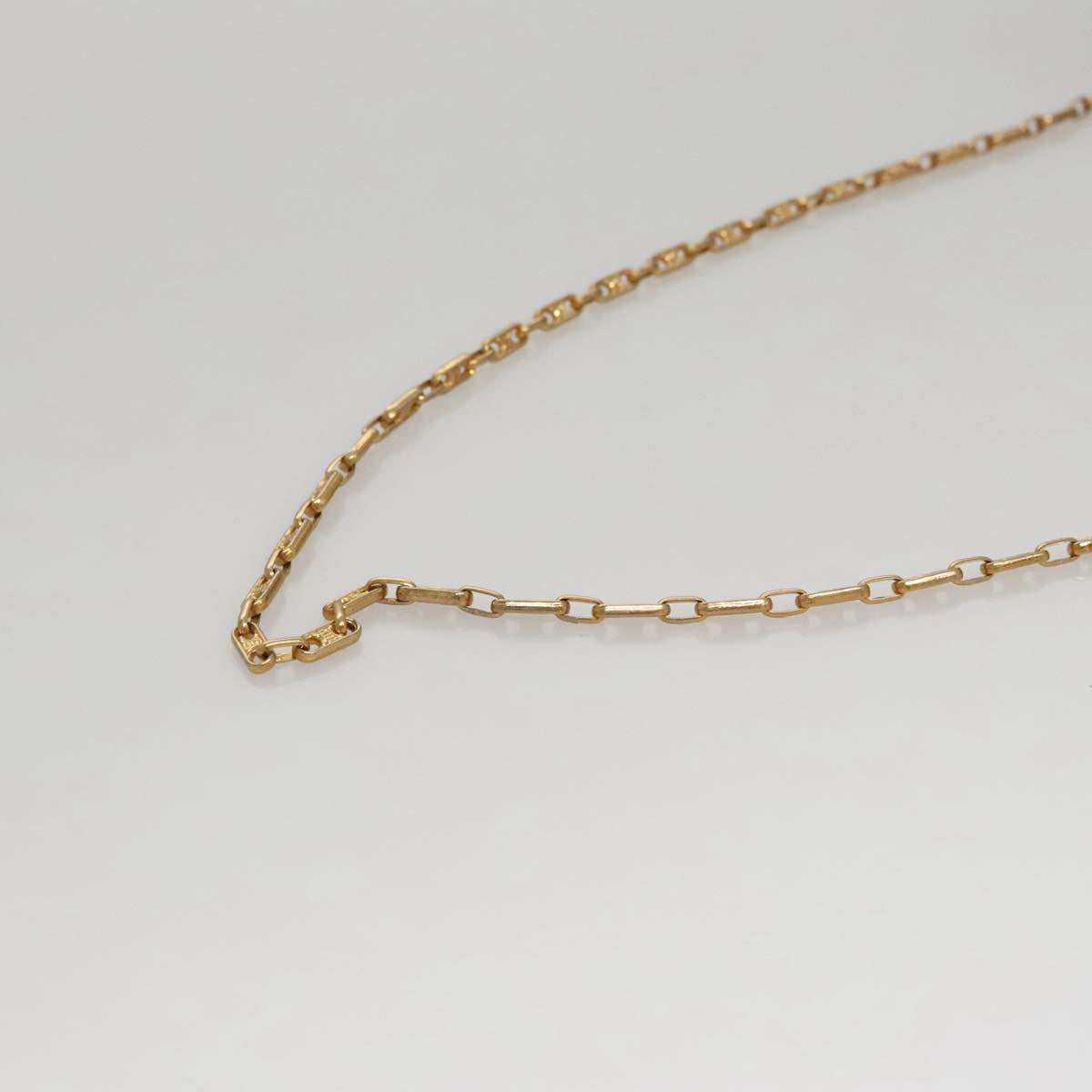 CELINE Chain Shoulder Bag Leather Black Gold Auth 107711V