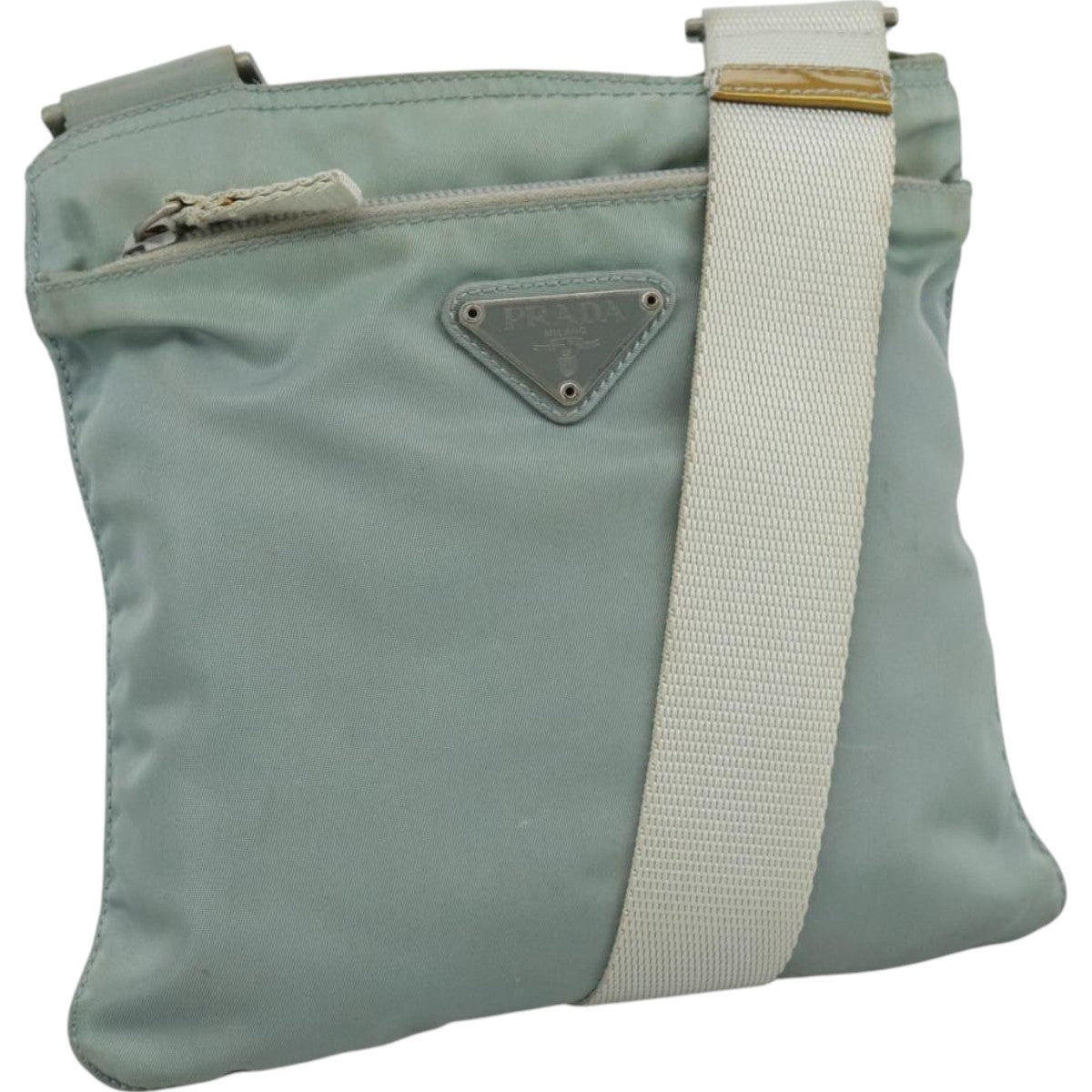 PRADA Shoulder Bag Nylon Light Blue Auth 107715