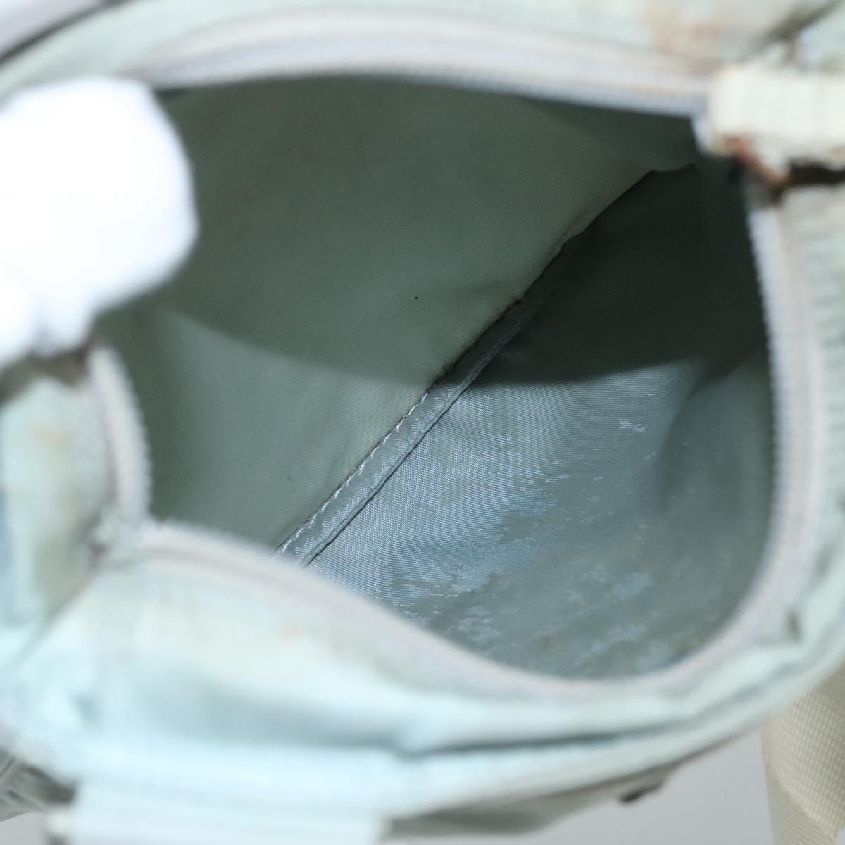 PRADA Shoulder Bag Nylon Light Blue Auth 107715