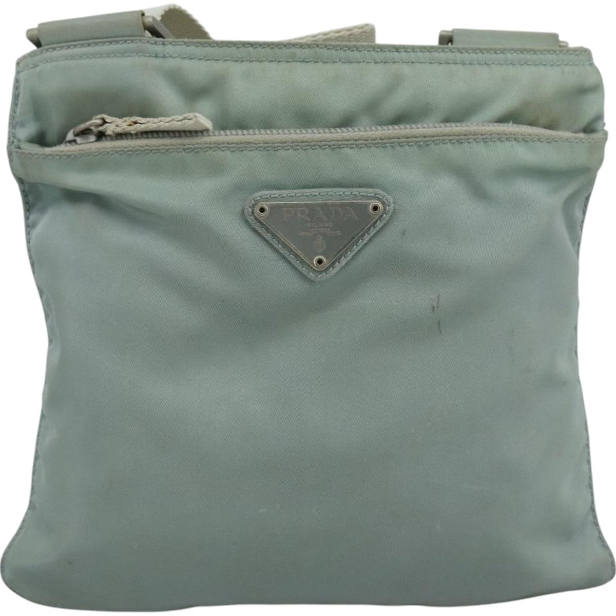 PRADA Shoulder Bag Nylon Light Blue Auth 107715