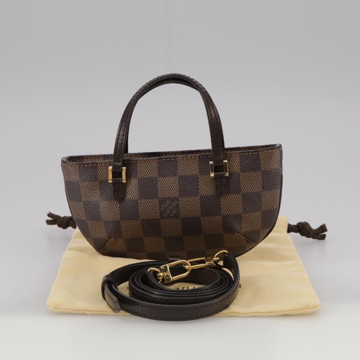 LOUIS VUITTON Damier Ebene Manosque GM Accessory Pouch N51120 LV Auth 107745V