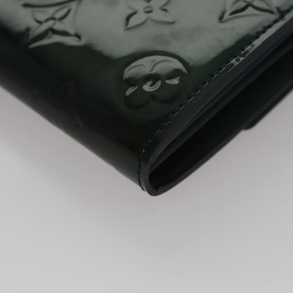 LOUIS VUITTON Vernis Portefeiulle Sarah Long Wallet Bluenuit M93667 Auth 107764V