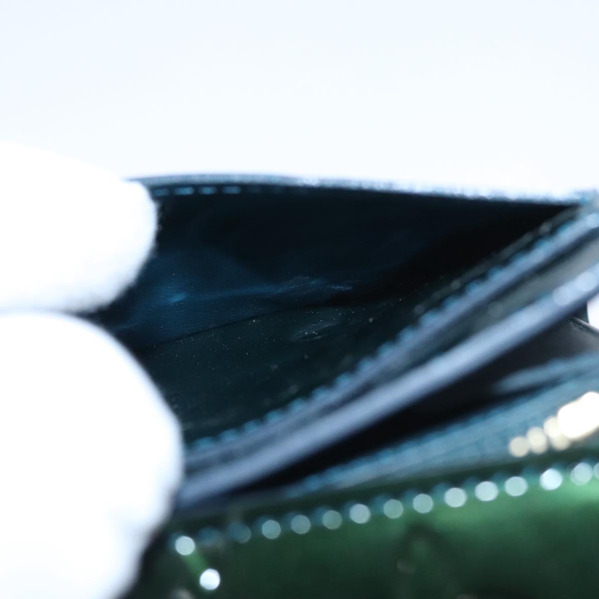 LOUIS VUITTON Vernis Portefeiulle Sarah Long Wallet Bluenuit M93667 Auth 107764V