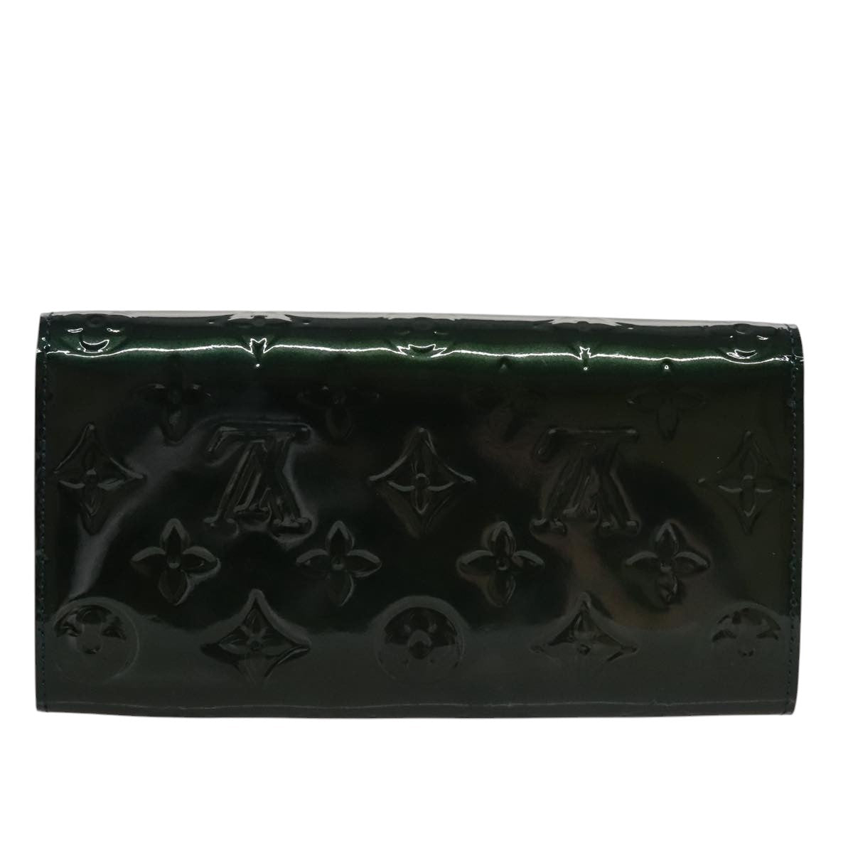 LOUIS VUITTON Vernis Portefeiulle Sarah Long Wallet Bluenuit M93667 Auth 107764V