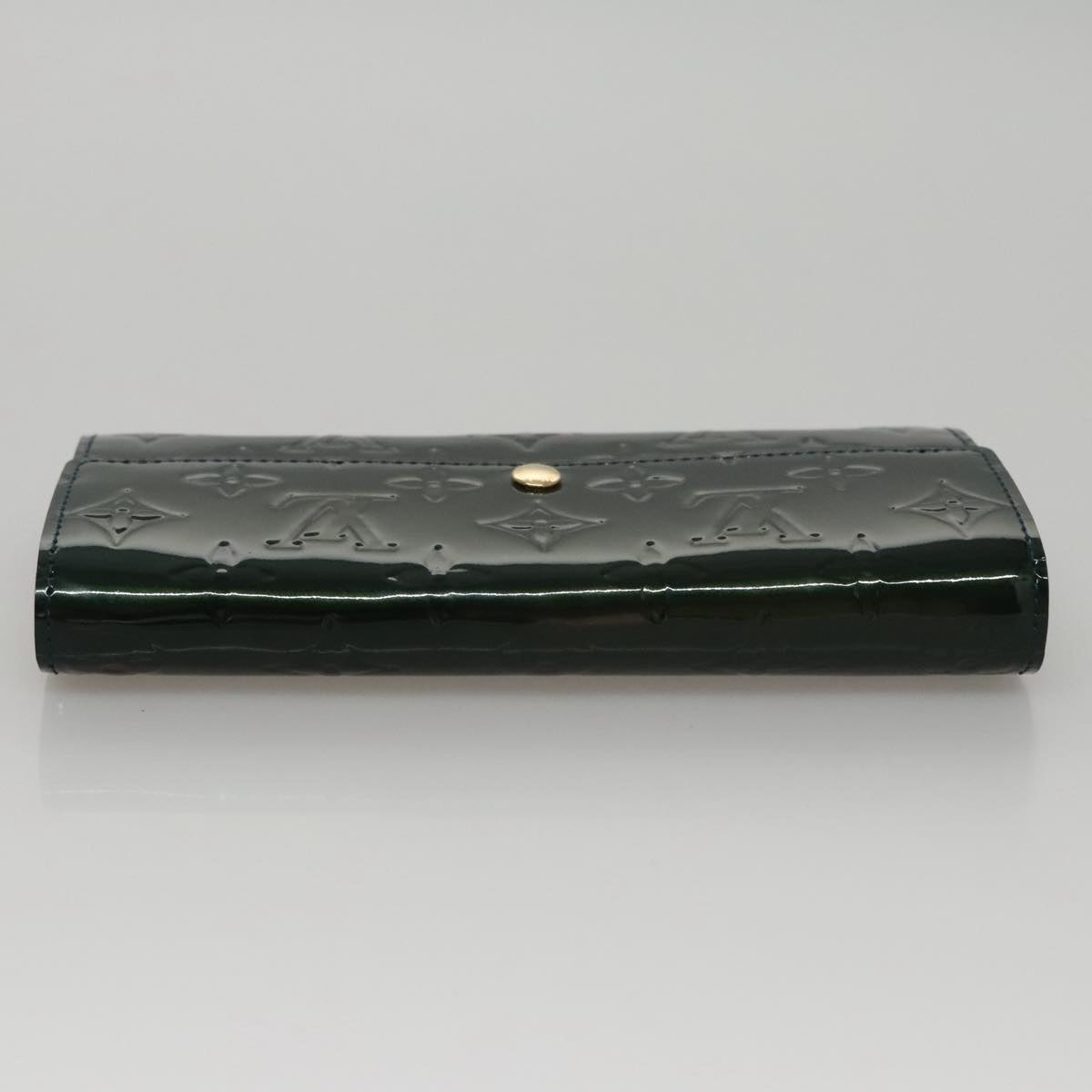 LOUIS VUITTON Vernis Portefeiulle Sarah Long Wallet Bluenuit M93667 Auth 107764V