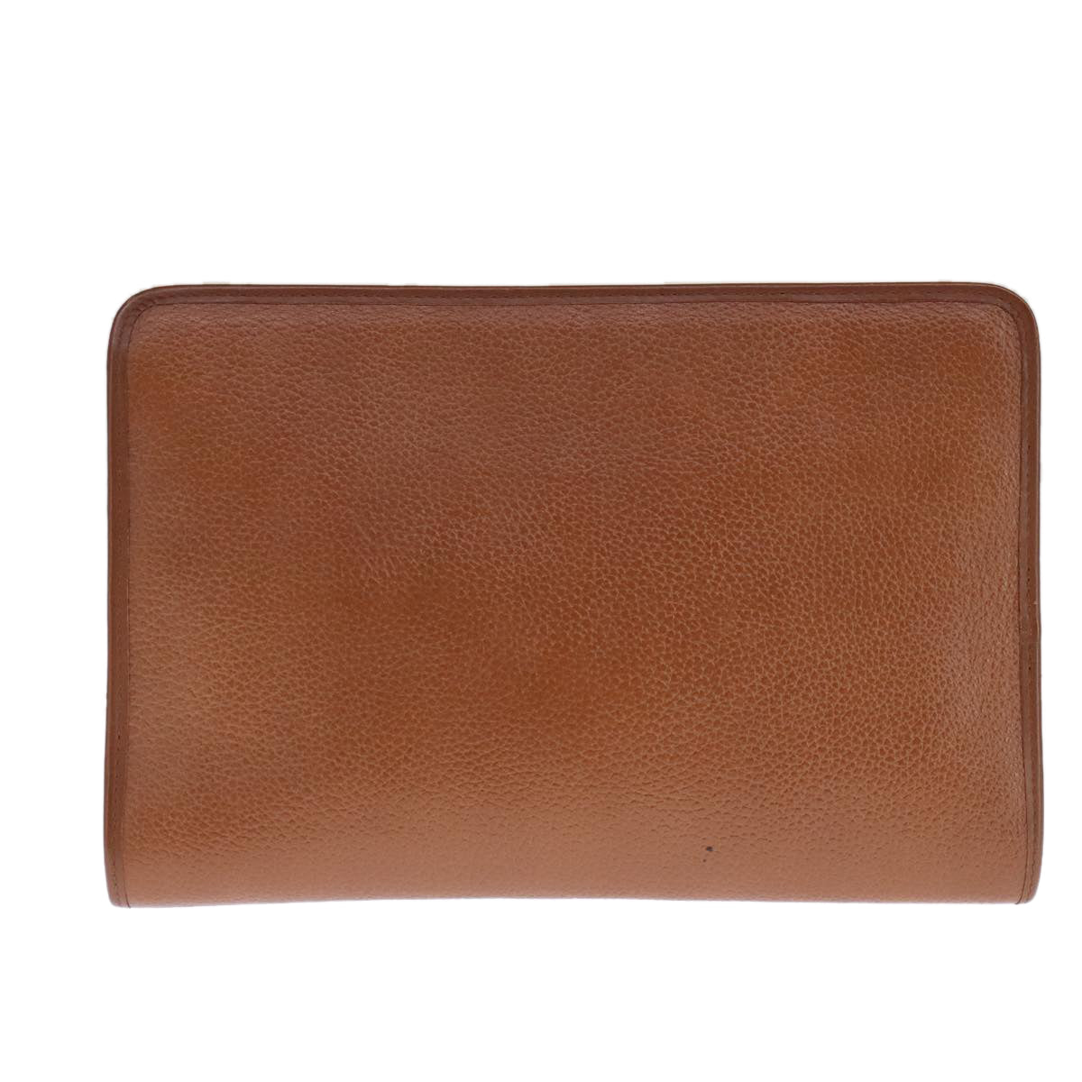 Burberrys Clutch Bag Leather Brown Auth 107769