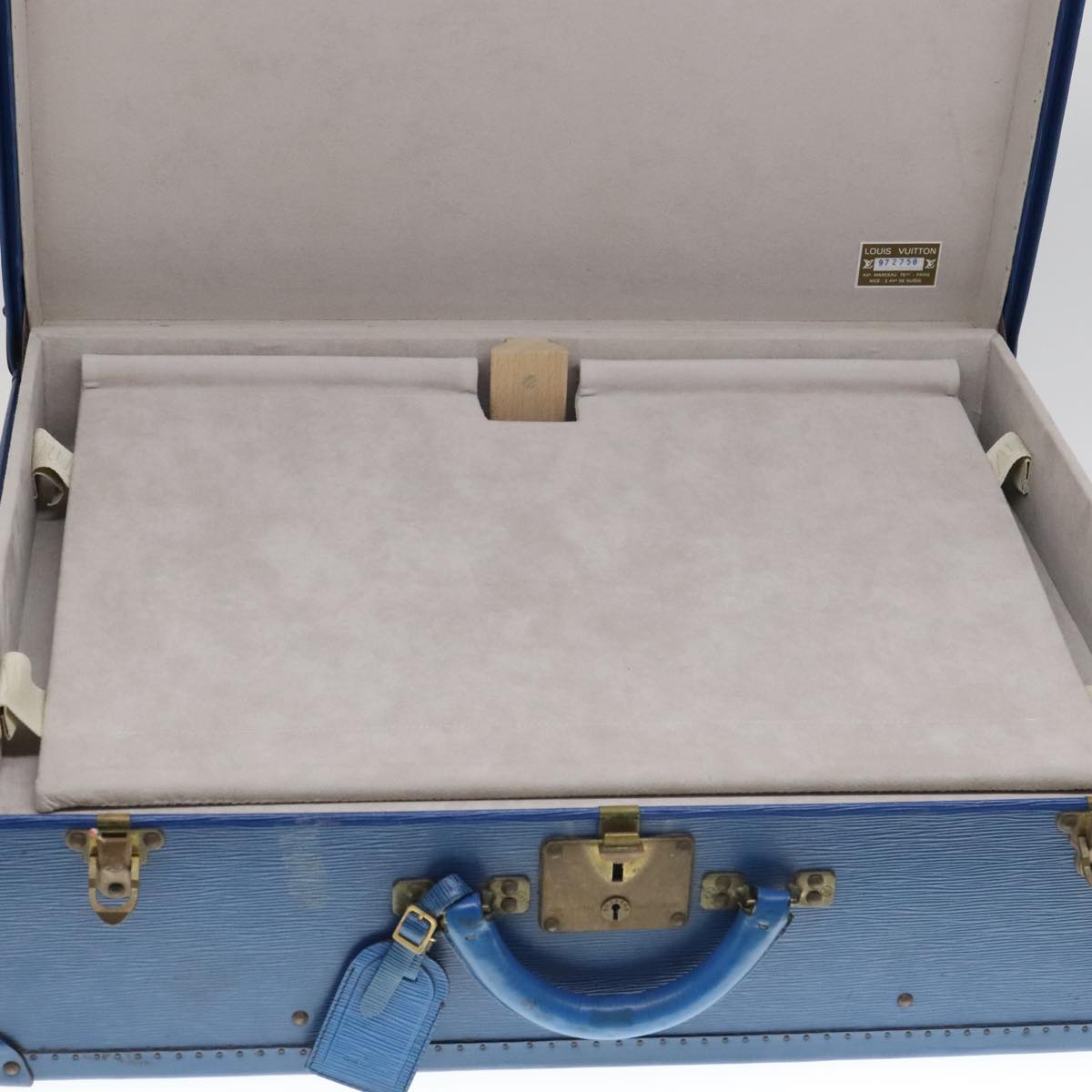 LOUIS VUITTON Epi Alzer 65 Trunk Blue LV Auth 107772A