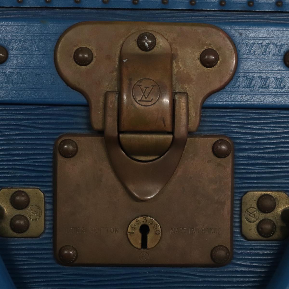 LOUIS VUITTON Epi Alzer 75 Trunk Blue LV Auth 107773SV