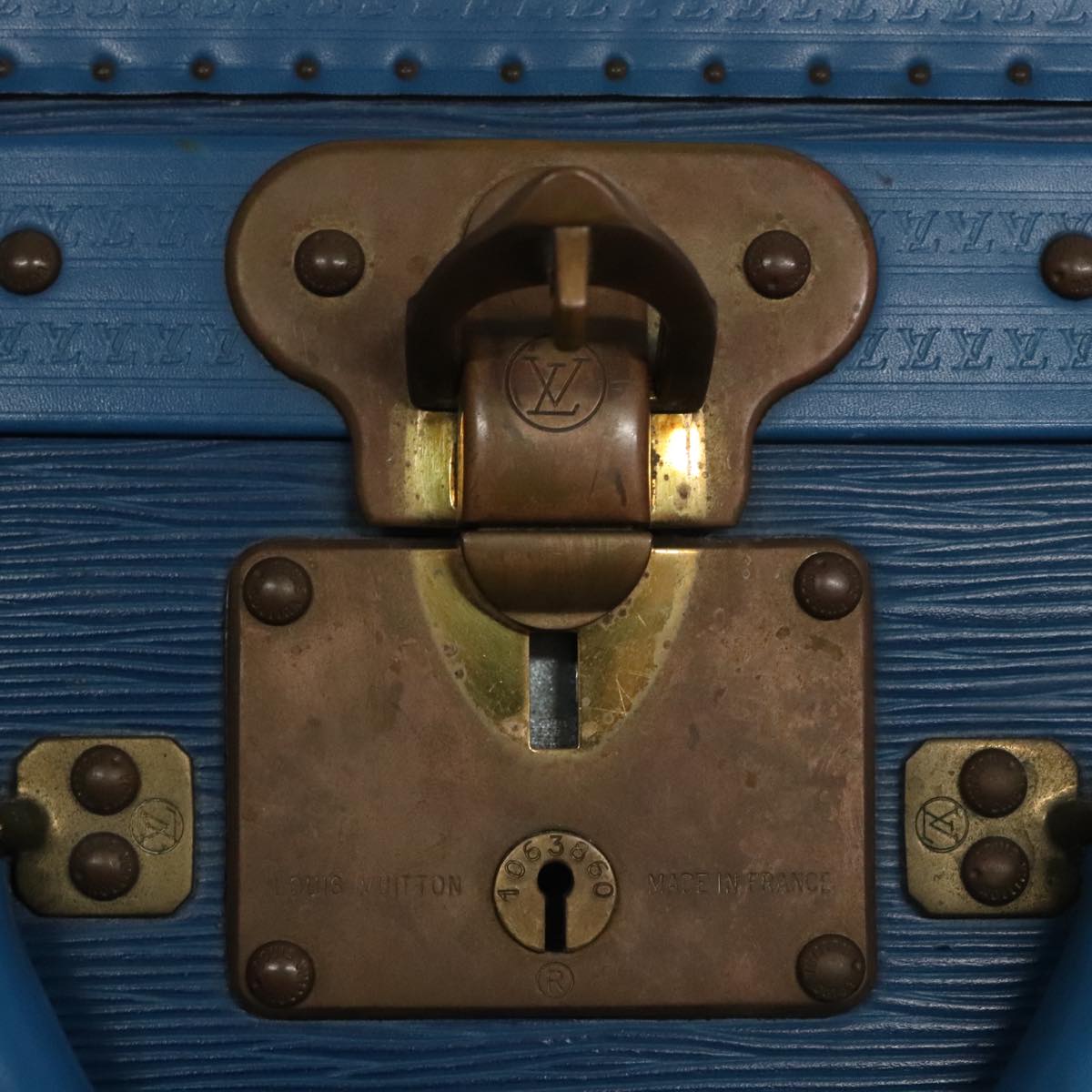 LOUIS VUITTON Epi Alzer 75 Trunk Blue LV Auth 107773SV