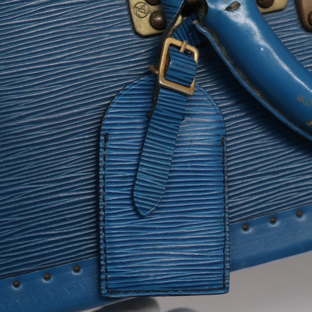 LOUIS VUITTON Epi Alzer 75 Trunk Blue LV Auth 107773A