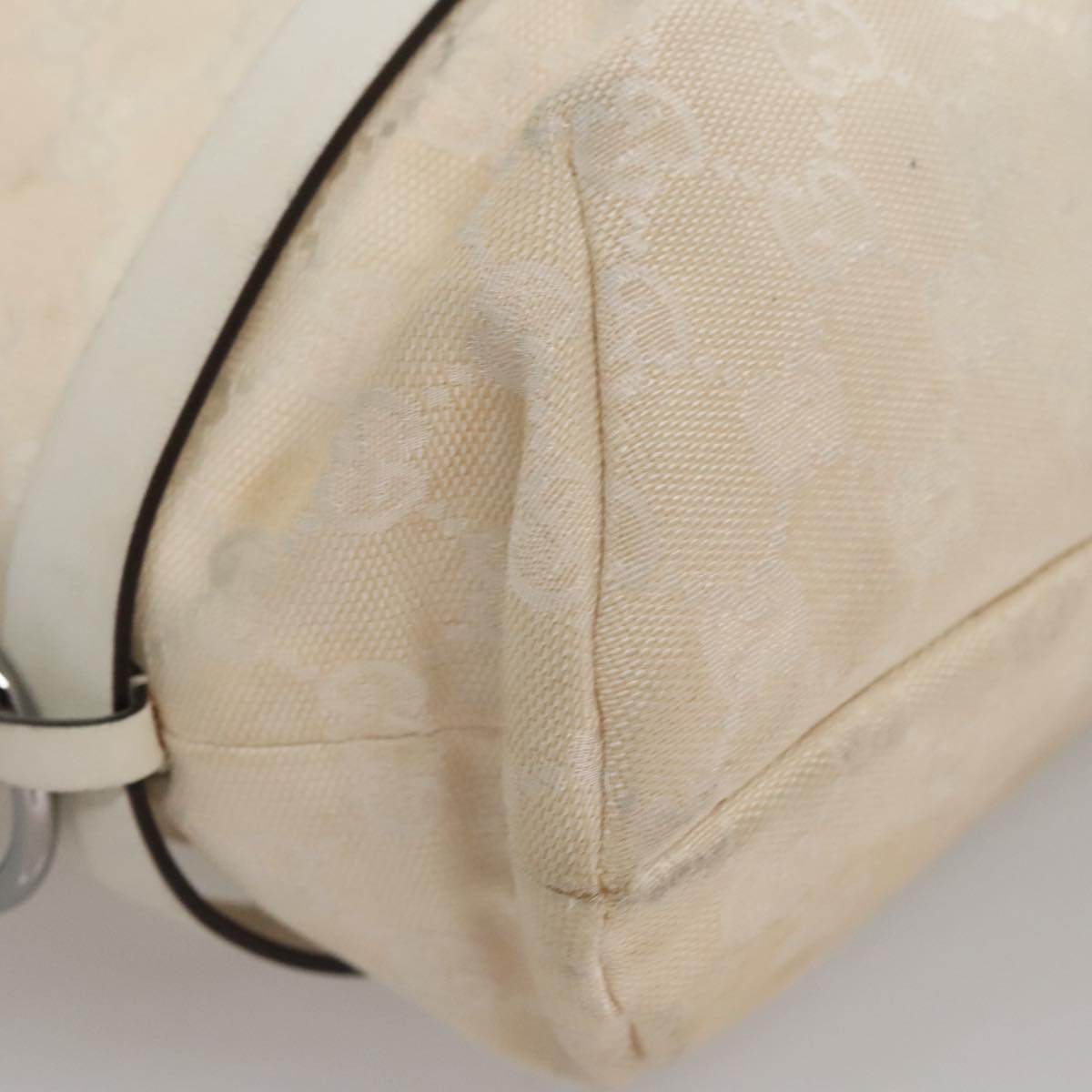 GUCCI GG Canvas Tote Bag White 106248 Auth 107818