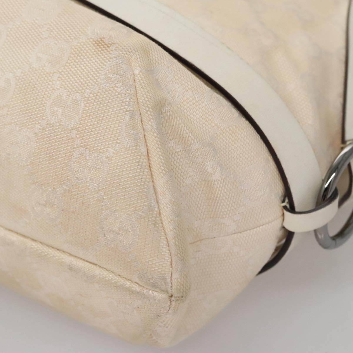 GUCCI GG Canvas Tote Bag White 106248 Auth 107818