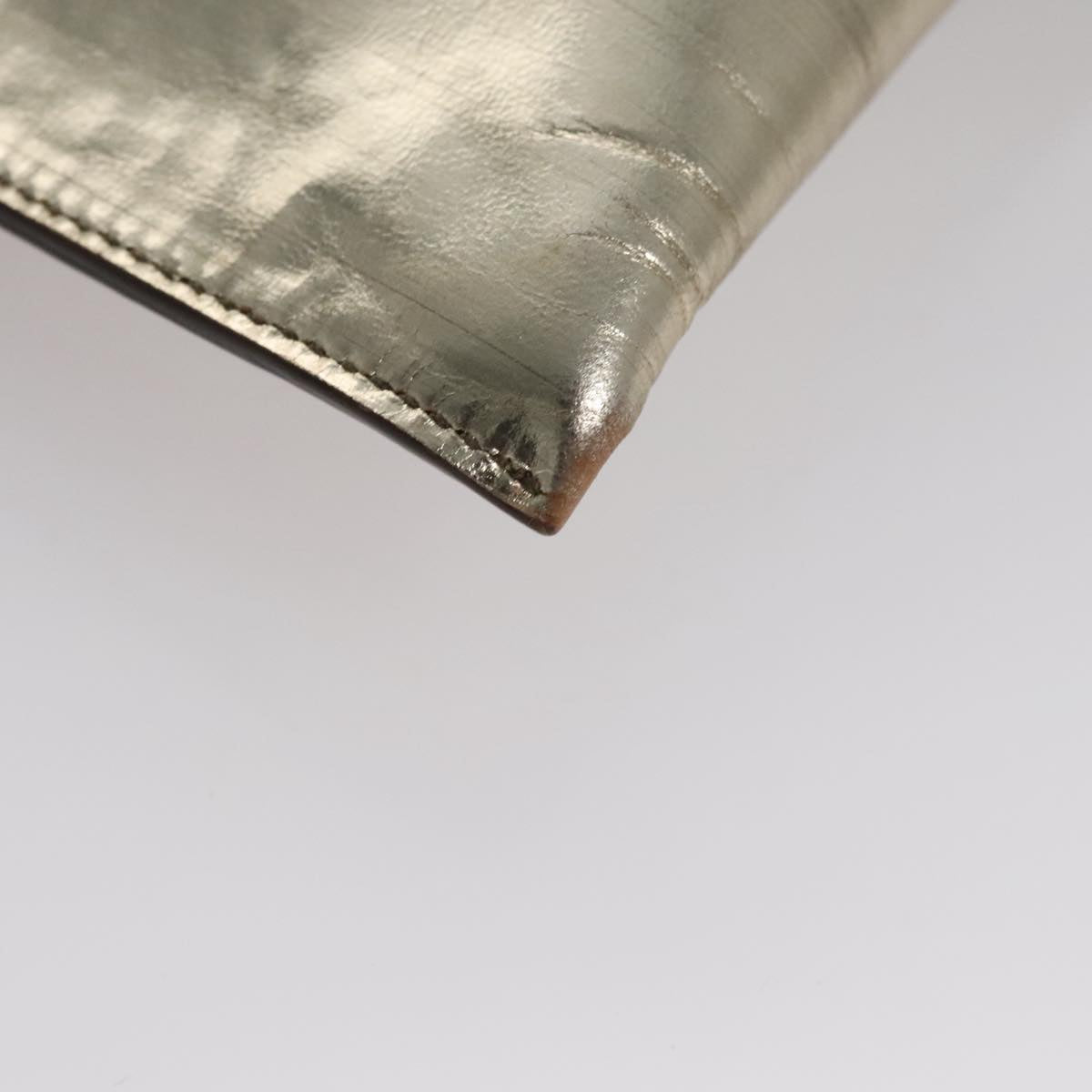 Miu Miu Clutch Bag Enamel Gold Auth 107847
