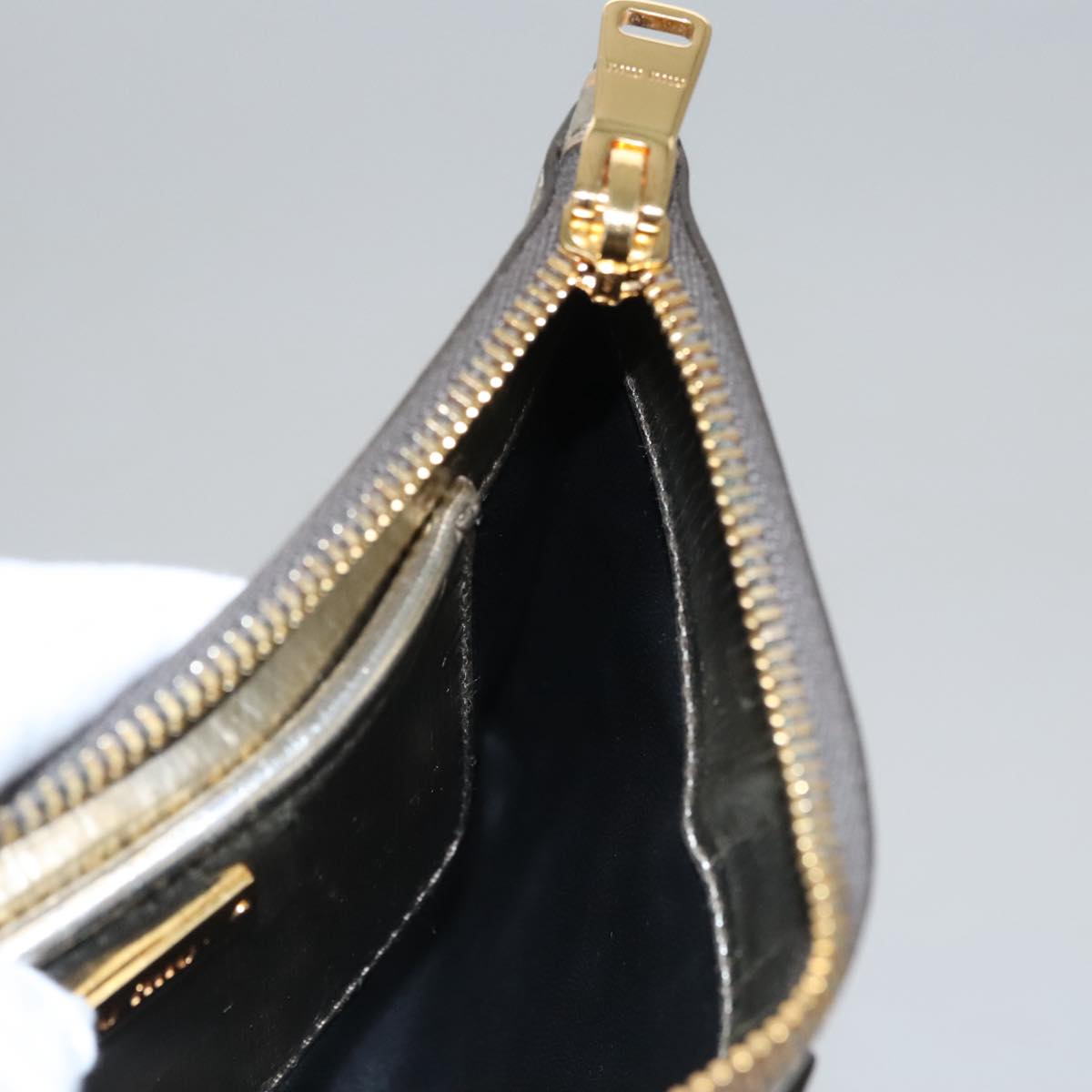 Miu Miu Clutch Bag Enamel Gold Auth 107847