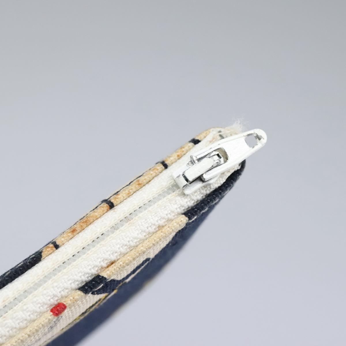 CHANEL Shoulder Bag Canvas Navy CC Auth 107861