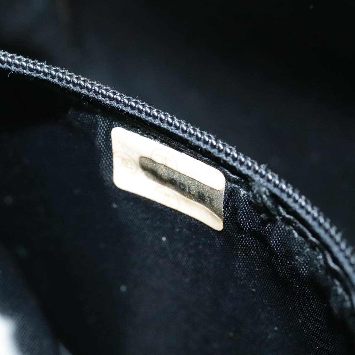 CHANEL V stitch Shoulder Bag Nylon Green Gold CC Auth 107879