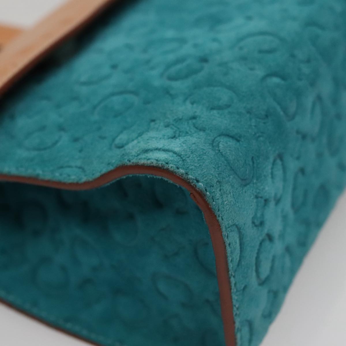 CELINE C Macadam Canvas Hand Bag Blue Auth 107897